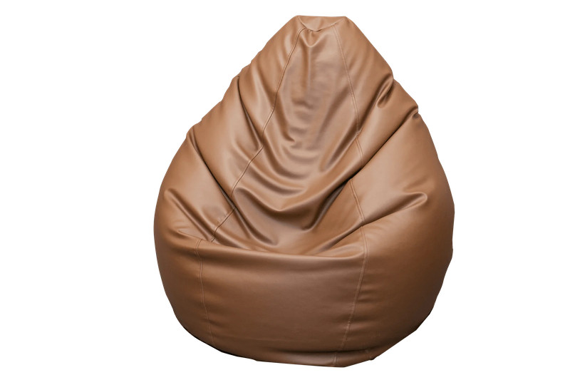 Lazy Panda Handmade Leather Bean Bags XL - Tan Brown - مقعد جلدي